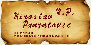 Miroslav Panzalović vizit kartica